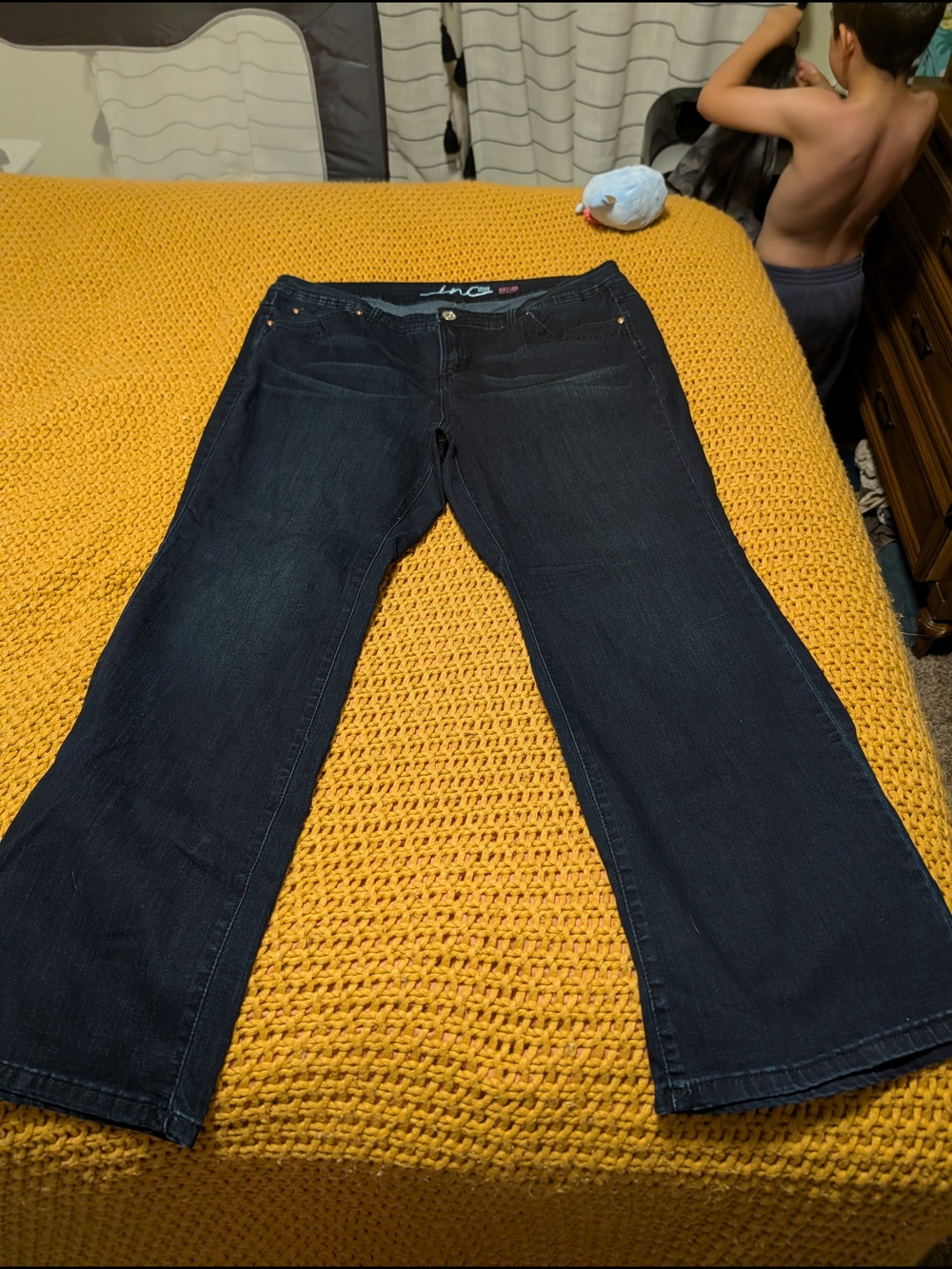 INC International Concepts Dark Indigo Bootcut Jeans